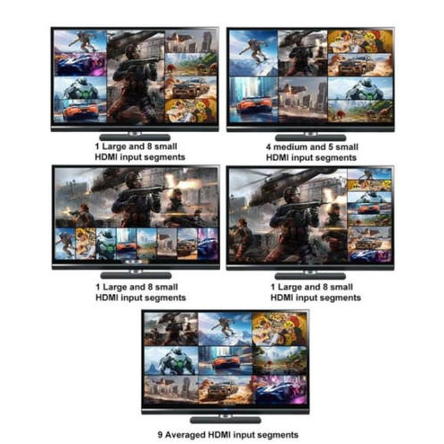 Adaptateur de commutateur JQF1 9 entrées 1 sortie, répartiteur d'écran, commutateur multi-visionneuse HDMI 4K, prise : SH9102676-011